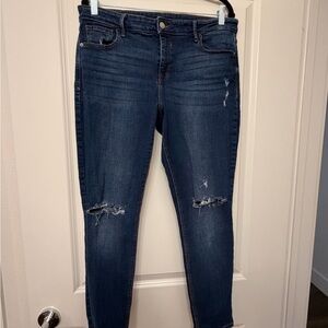 Women's Distressed Blue Skinny Jeans